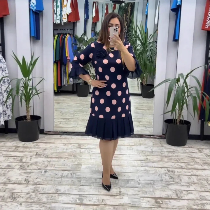 Paola | Vestido plisado de lunares para Mujer