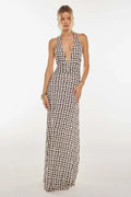 Camoni - Vestido Maxi de Diario con Lunares para Mujer