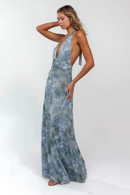 Camoni - Vestido Maxi de Diario con Lunares para Mujer