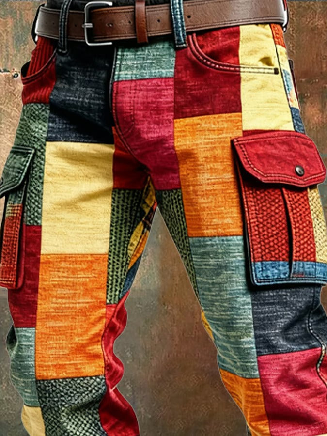 NOA™ | PANTALÓN CARGO HOMBRE PATCHWORK