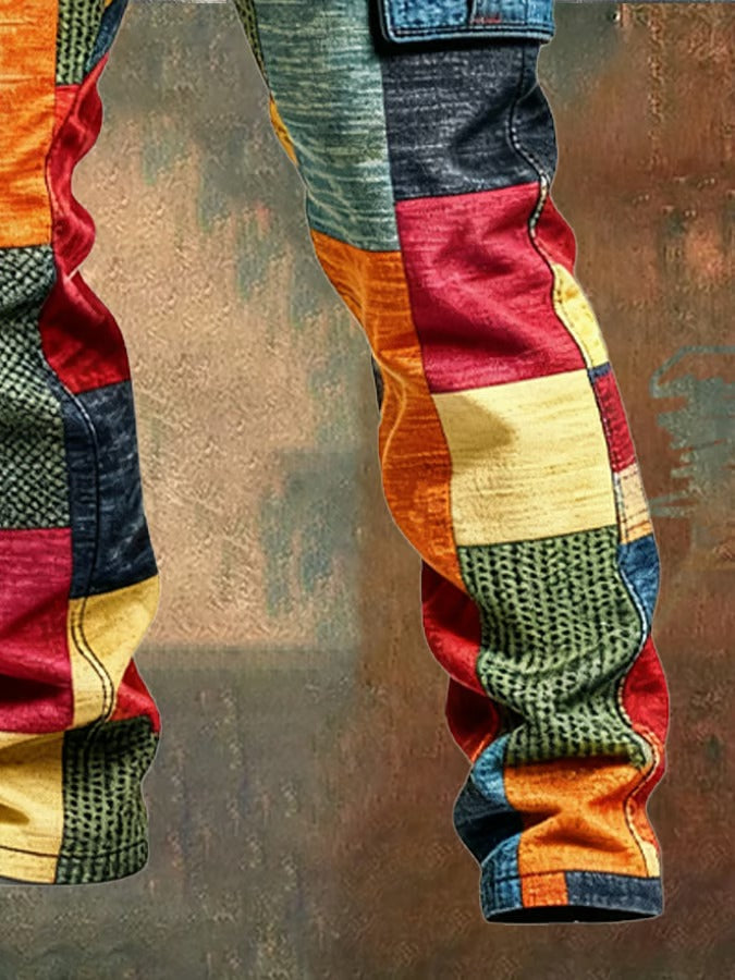 NOA™ | PANTALÓN CARGO HOMBRE PATCHWORK