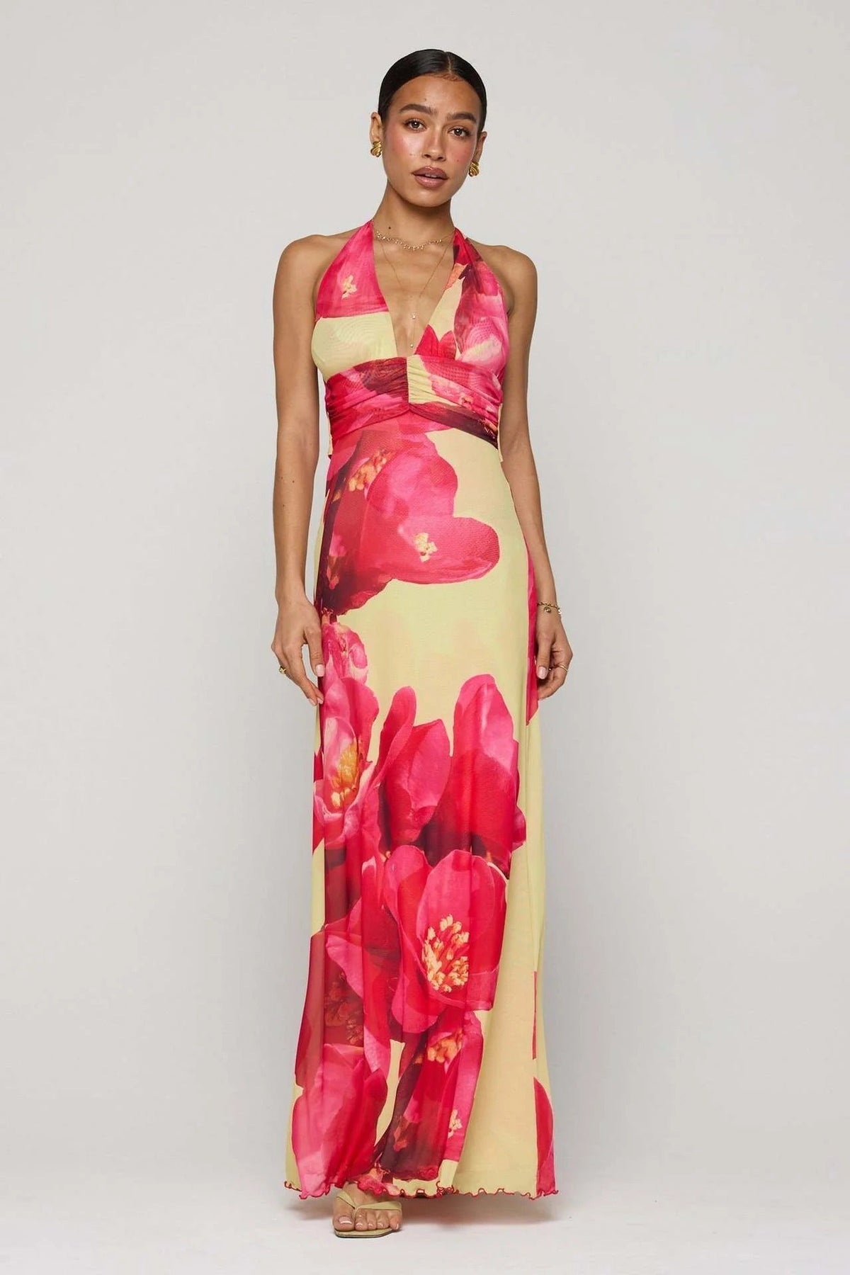 Camoni - Vestido Maxi de Diario con Lunares para Mujer