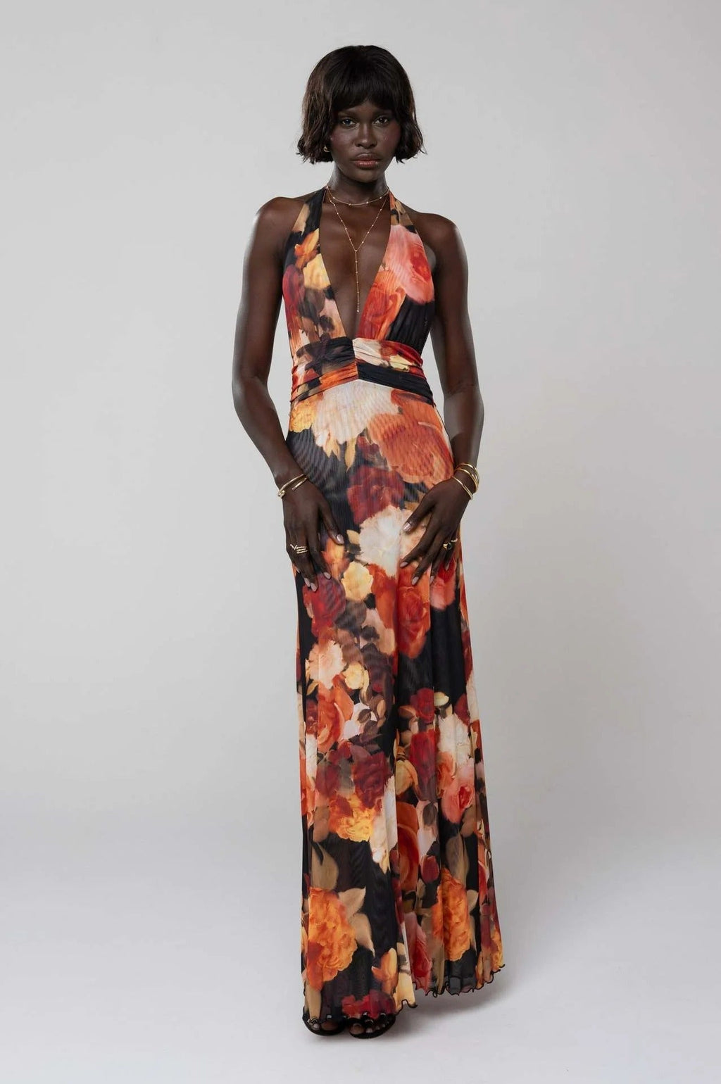 Camoni - Vestido Maxi de Diario con Lunares para Mujer