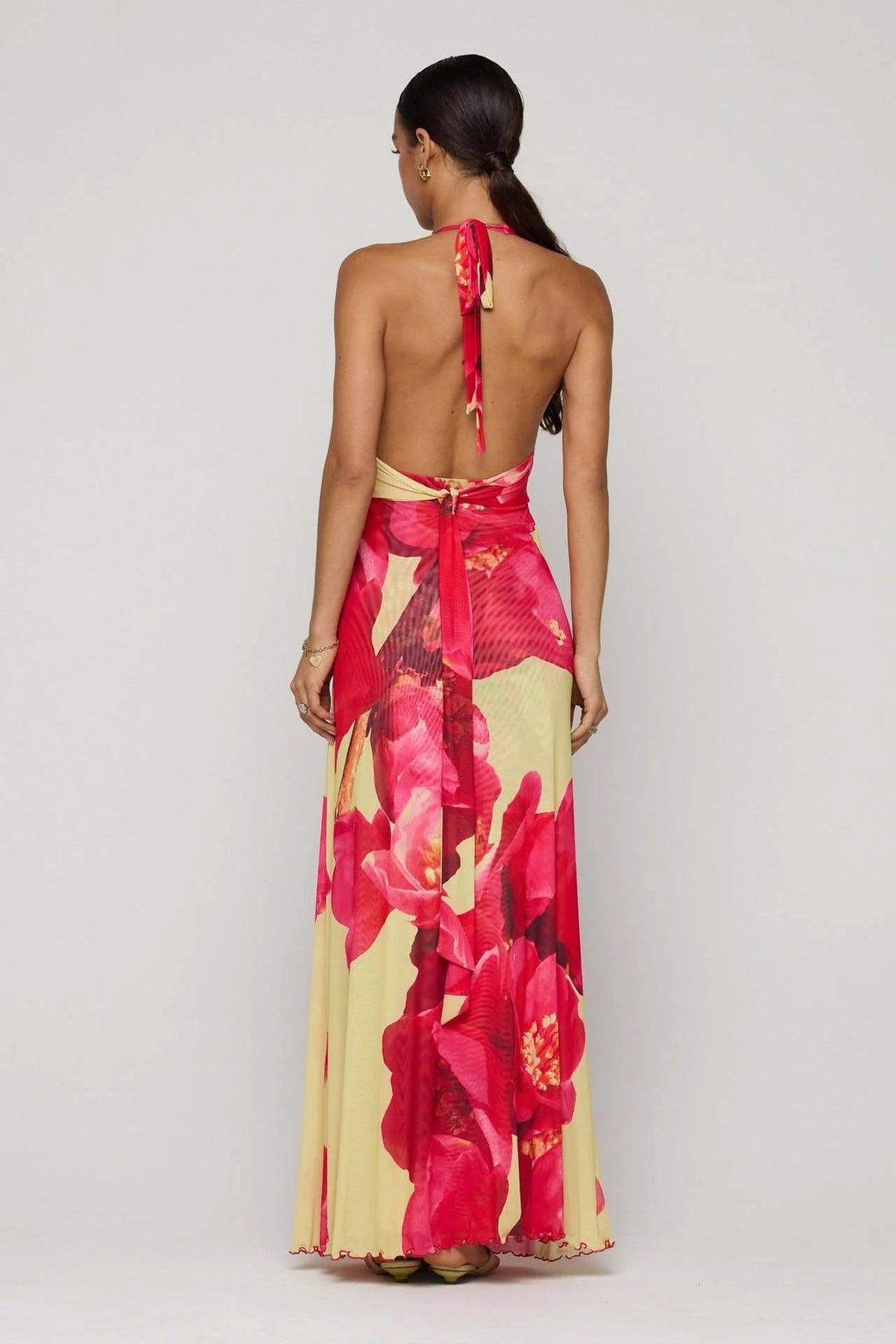 Camoni - Vestido Maxi de Diario con Lunares para Mujer