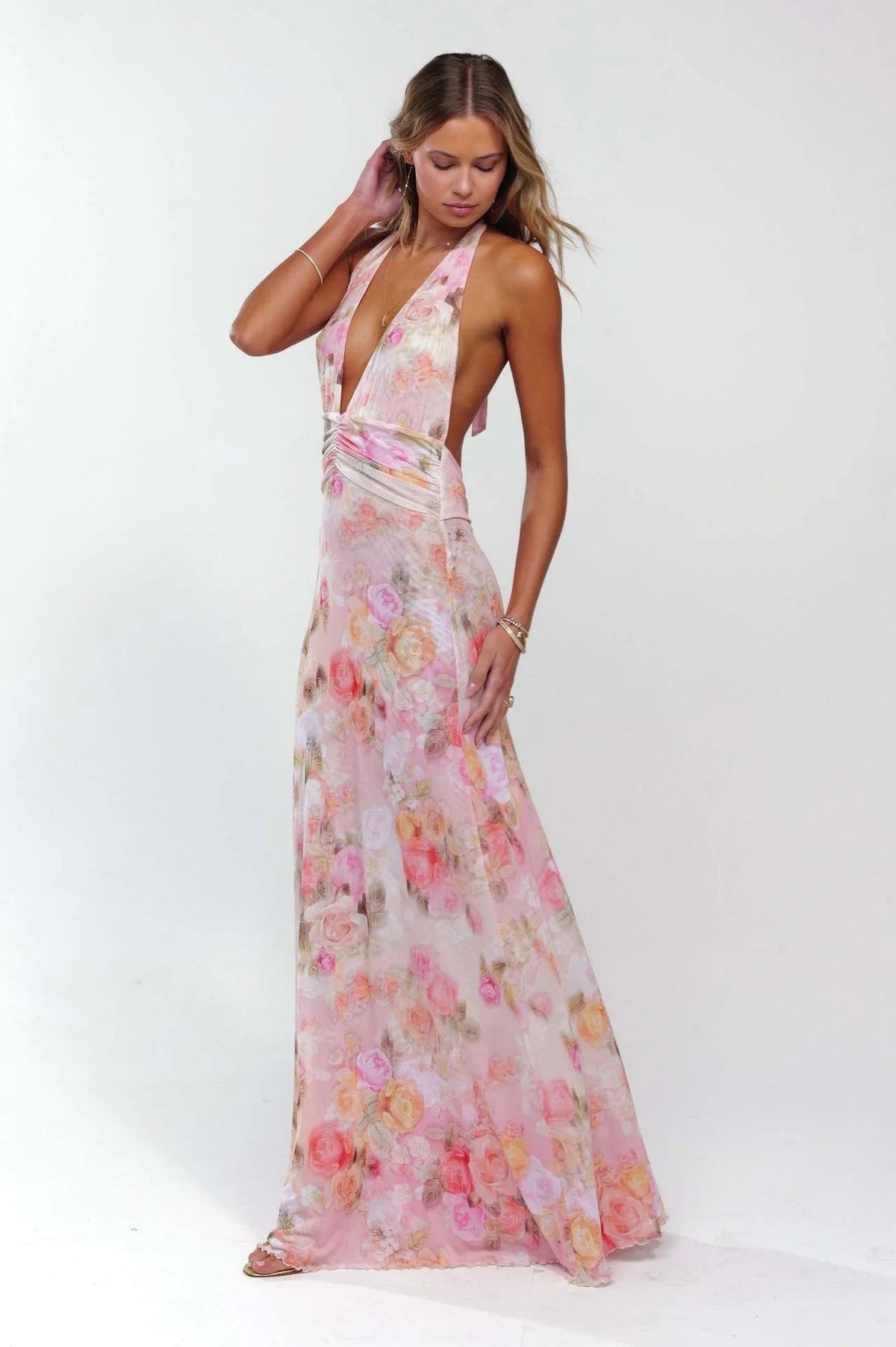 Camoni - Vestido Maxi de Diario con Lunares para Mujer