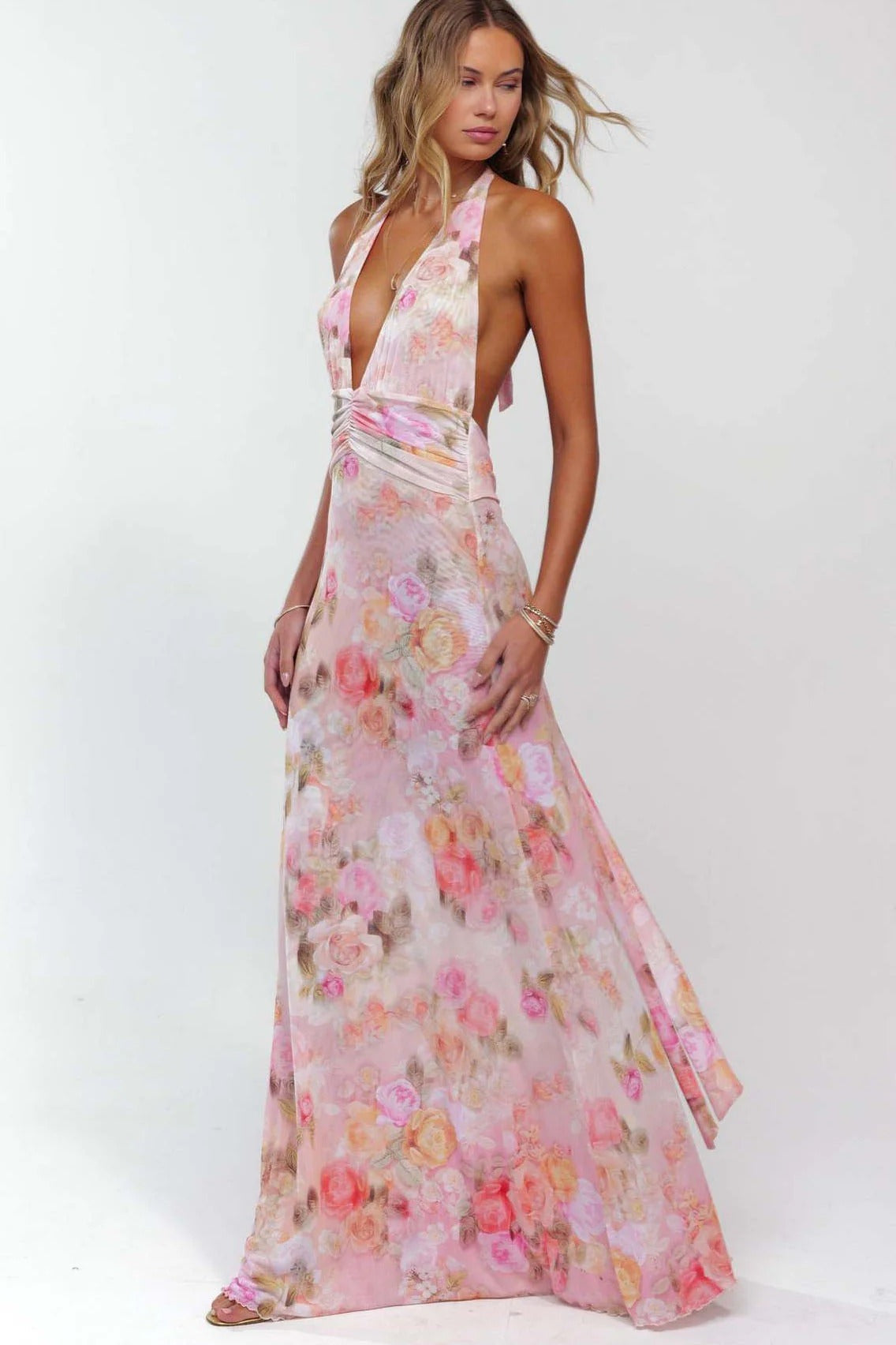 Camoni - Vestido Maxi de Diario con Lunares para Mujer