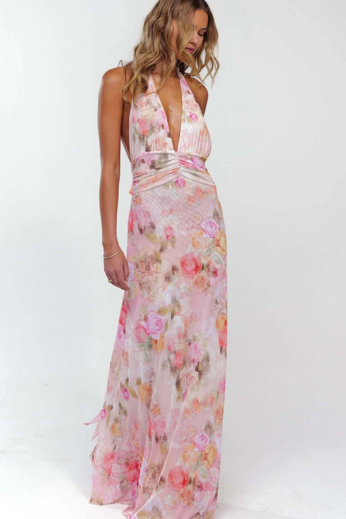 Camoni - Vestido Maxi de Diario con Lunares para Mujer