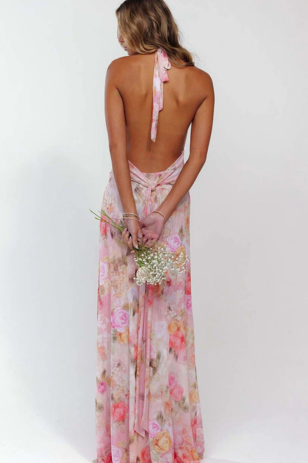 Camoni - Vestido Maxi de Diario con Lunares para Mujer