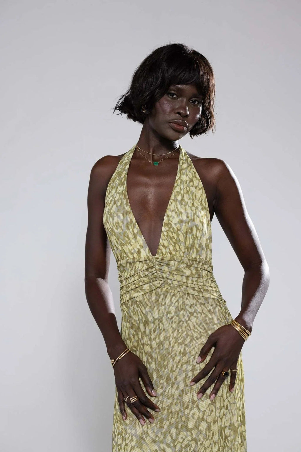 Camoni - Vestido Maxi de Diario con Lunares para Mujer