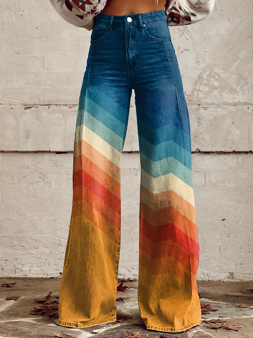 Olivia | Pantalones artísticos degradado premium para mujer