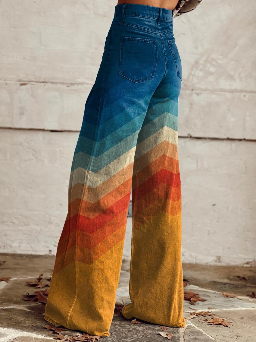 Olivia | Pantalones artísticos degradado premium para mujer