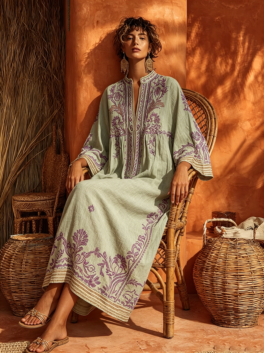 Celestina | Vestido boho bordado con encanto mediterráneo para Mujer