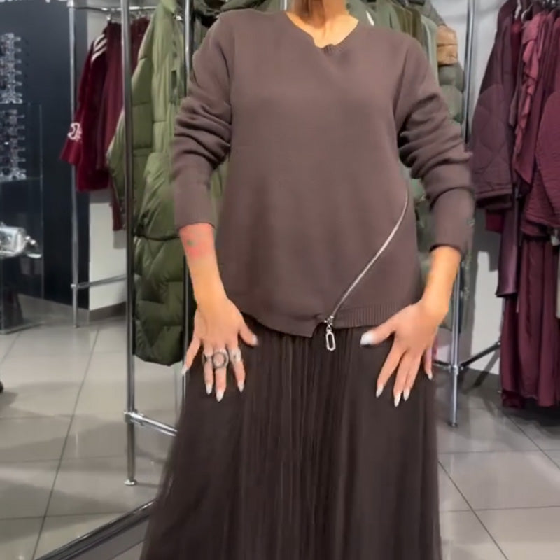 Ullé | Vestido elegante de punto y tul para mujer