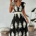 Candela - Vestido maxi barroco con escote en V para Mujer