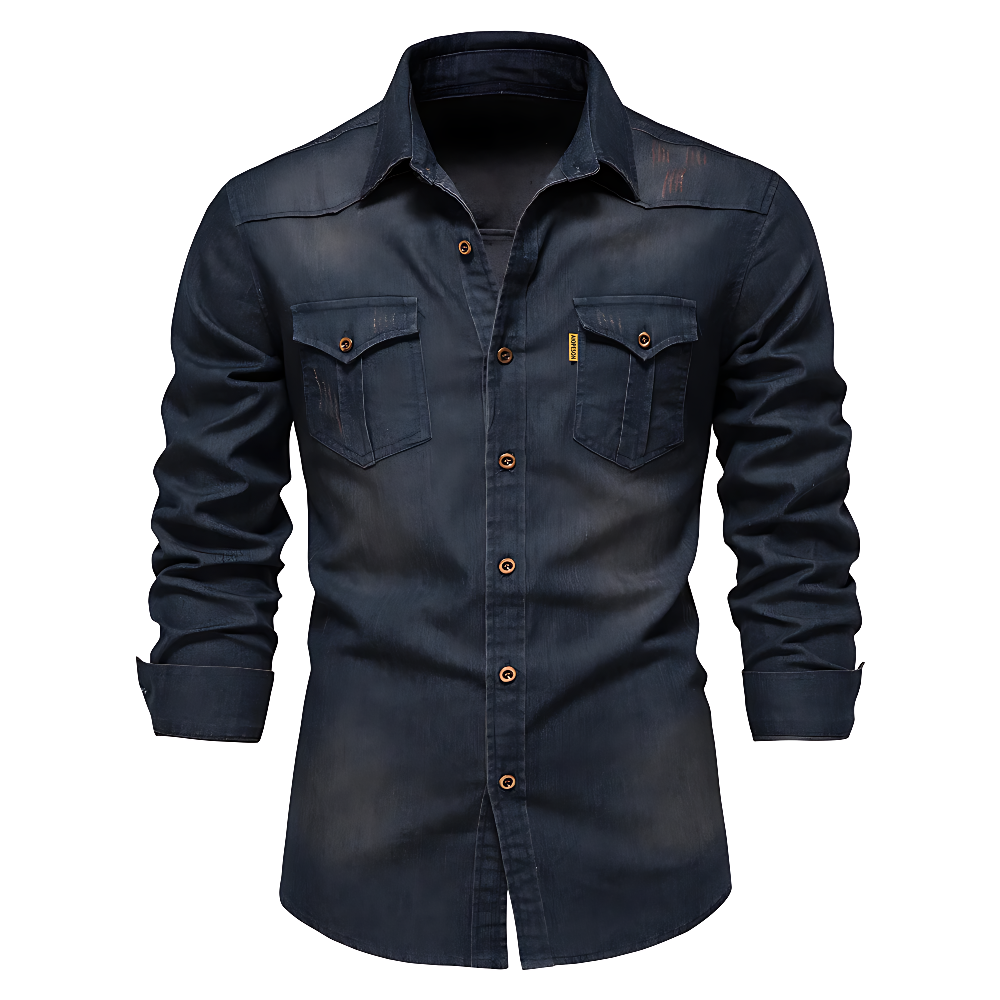 JIM - CAMISA DE ALGODÓN VAQUERO