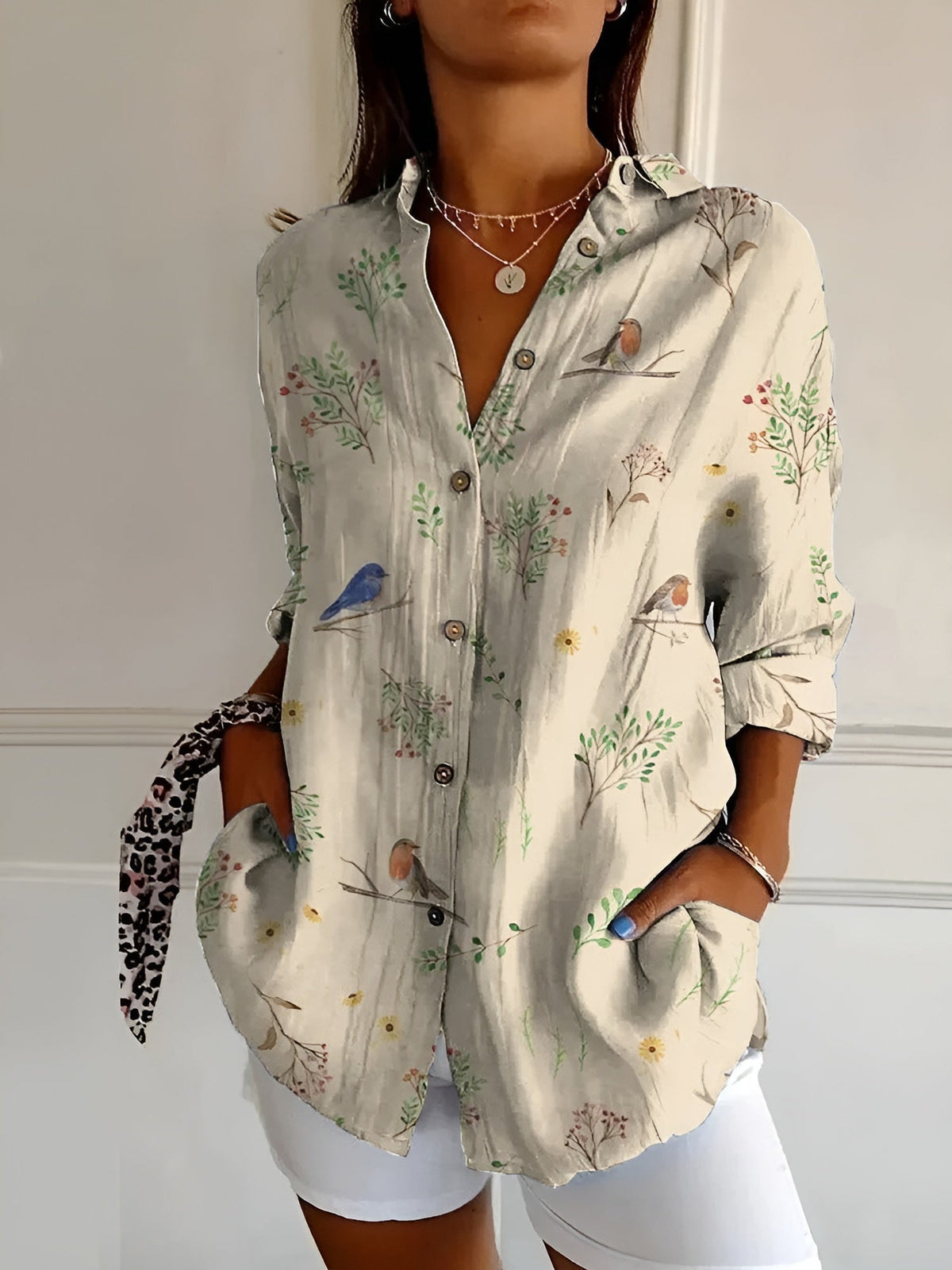 Roxanne - Blusa floral en algodón ligero