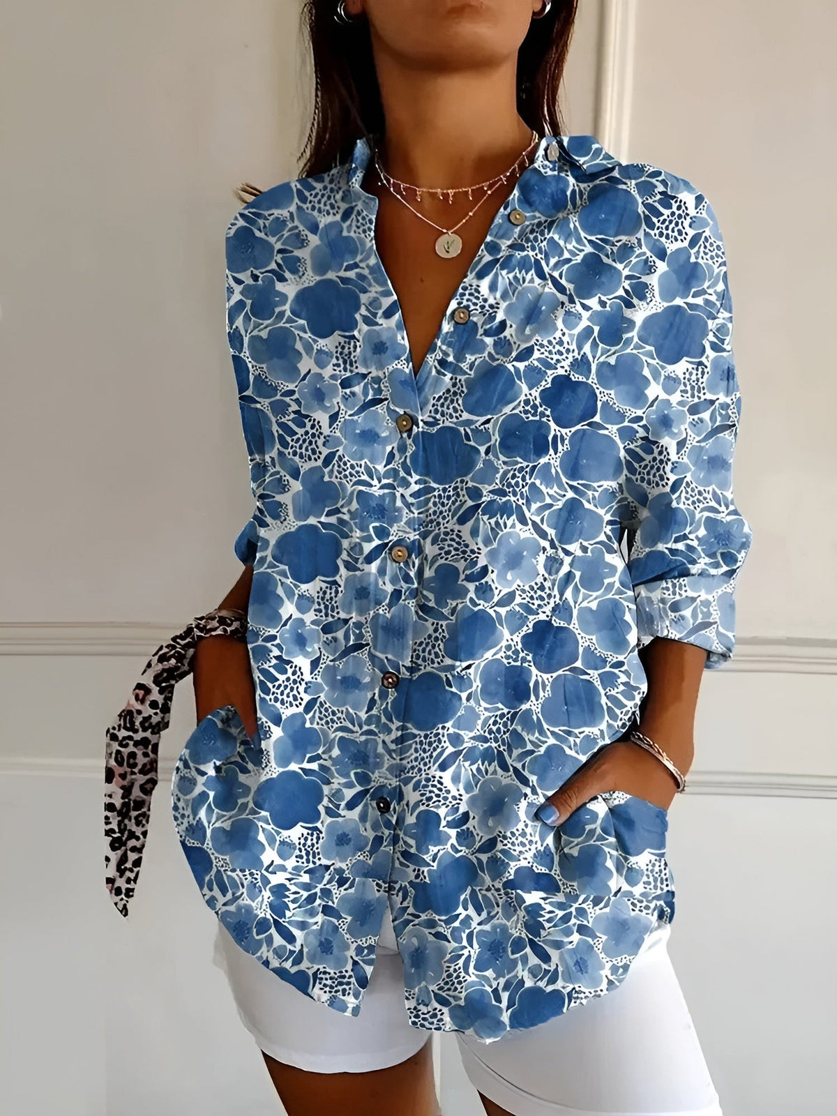 Roxanne - Blusa floral en algodón ligero