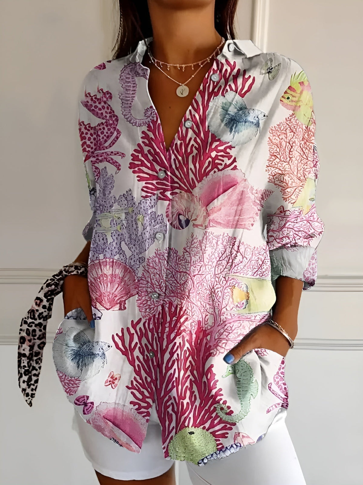 Roxanne - Blusa floral en algodón ligero